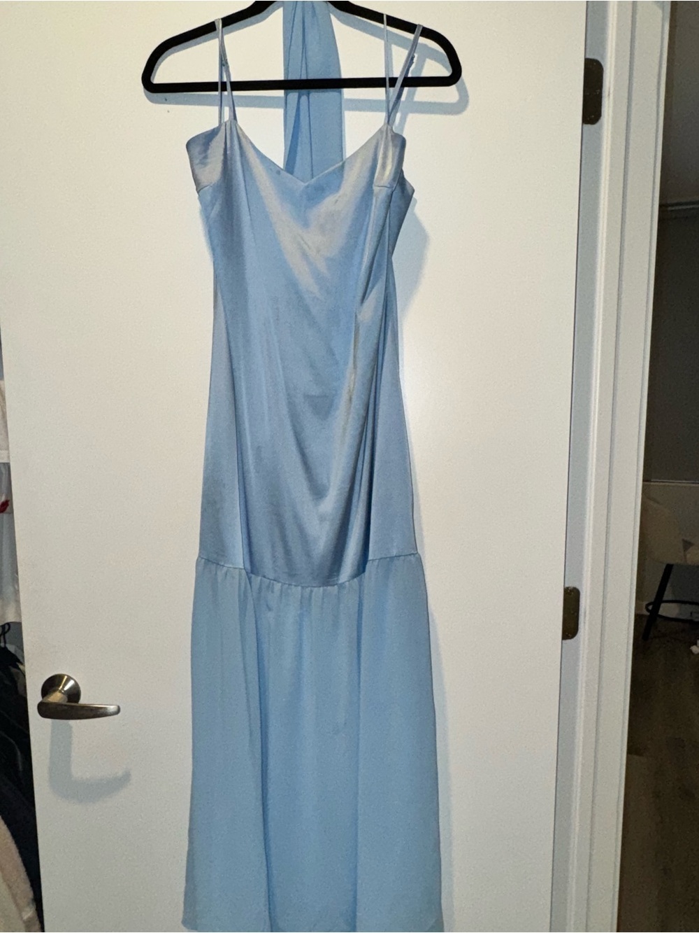 Altar'd State Light Blue Maxi Dress with Spaghetti Straps